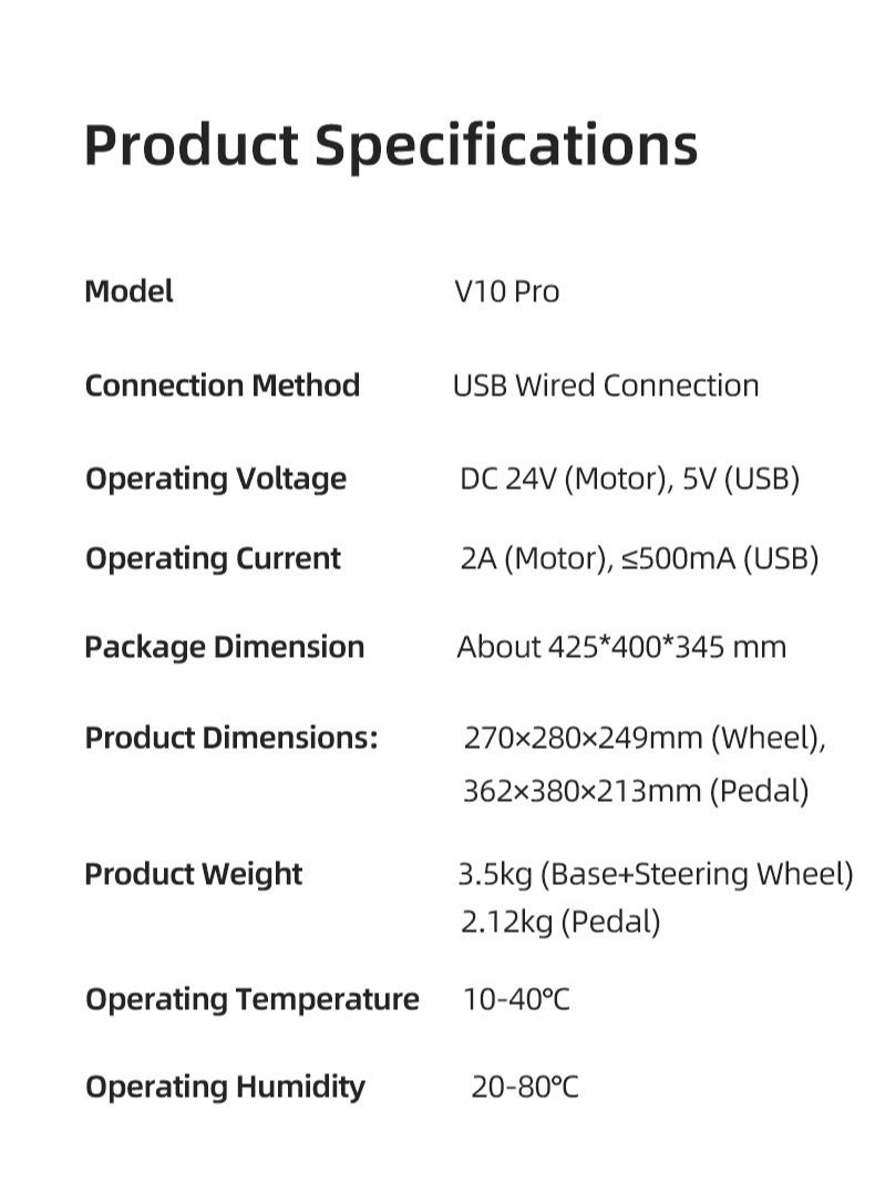 V10 Pro Racing Wheel & Pedals - PC, Xbox, PS4
