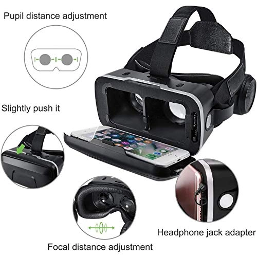 VR Headset - 120 Degree FOV Built-In Headphones