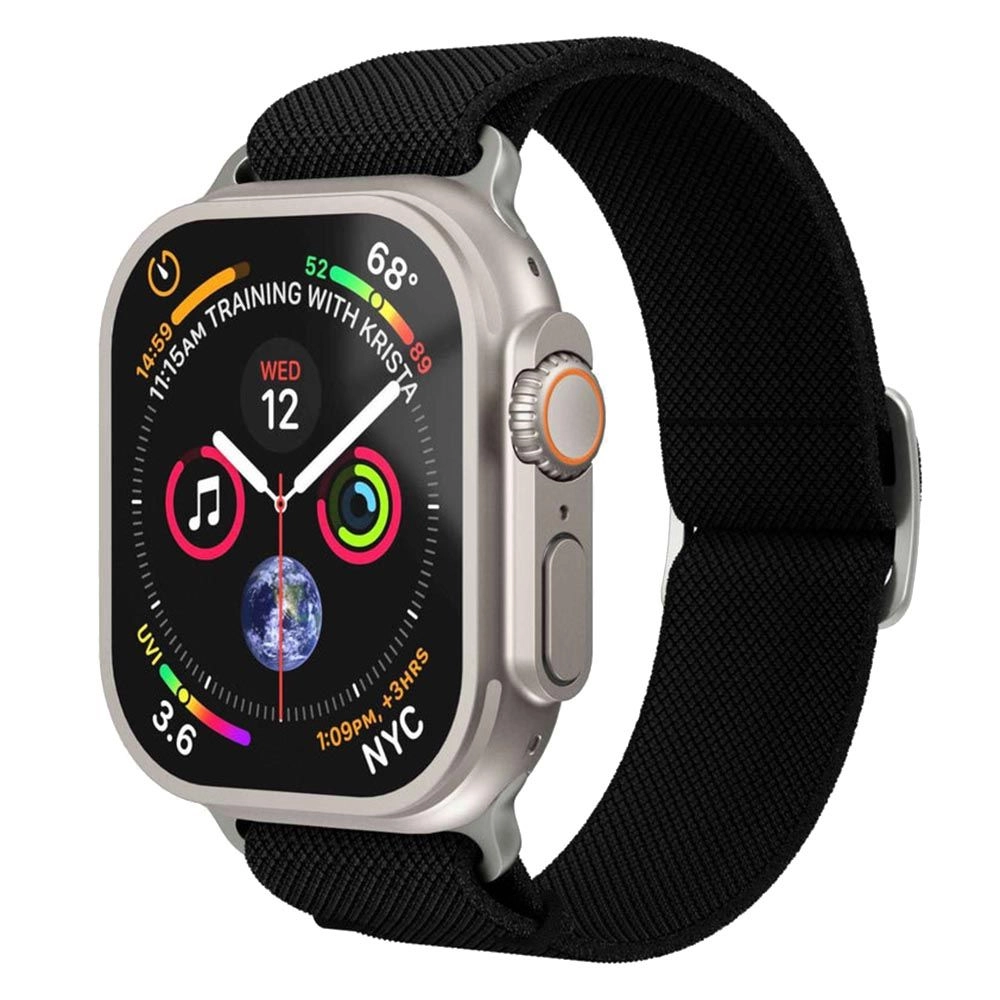 Vonmählen Watch Band for Apple Watch 44/45/46/49mm - Nylon Stepless adjustable clasp Black One Size