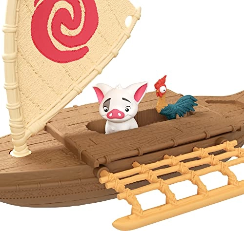 Moana Small Doll + Floating Boat + Friend Figures