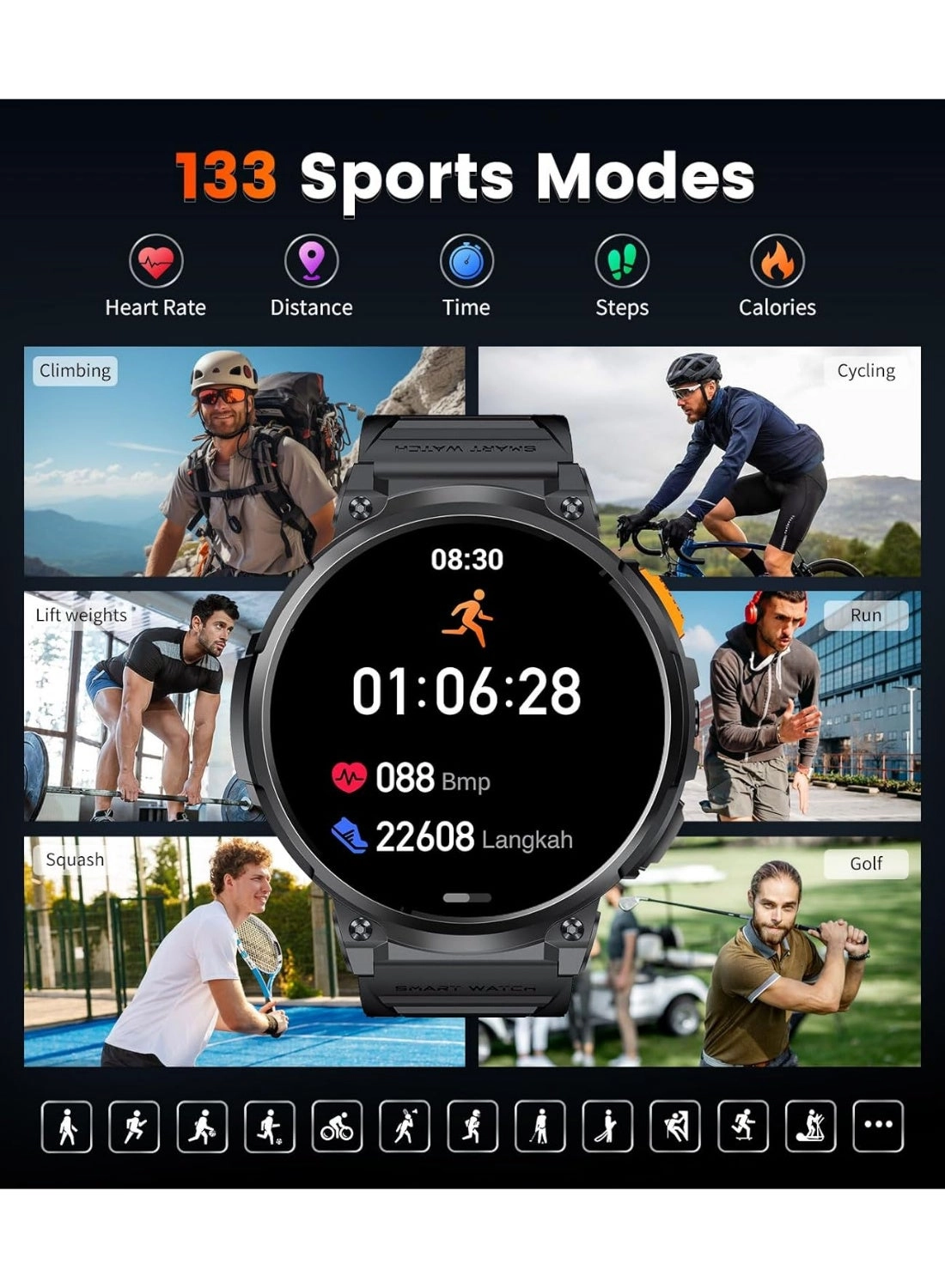 Smart Watch Zinc Alloy Vacuum Plating