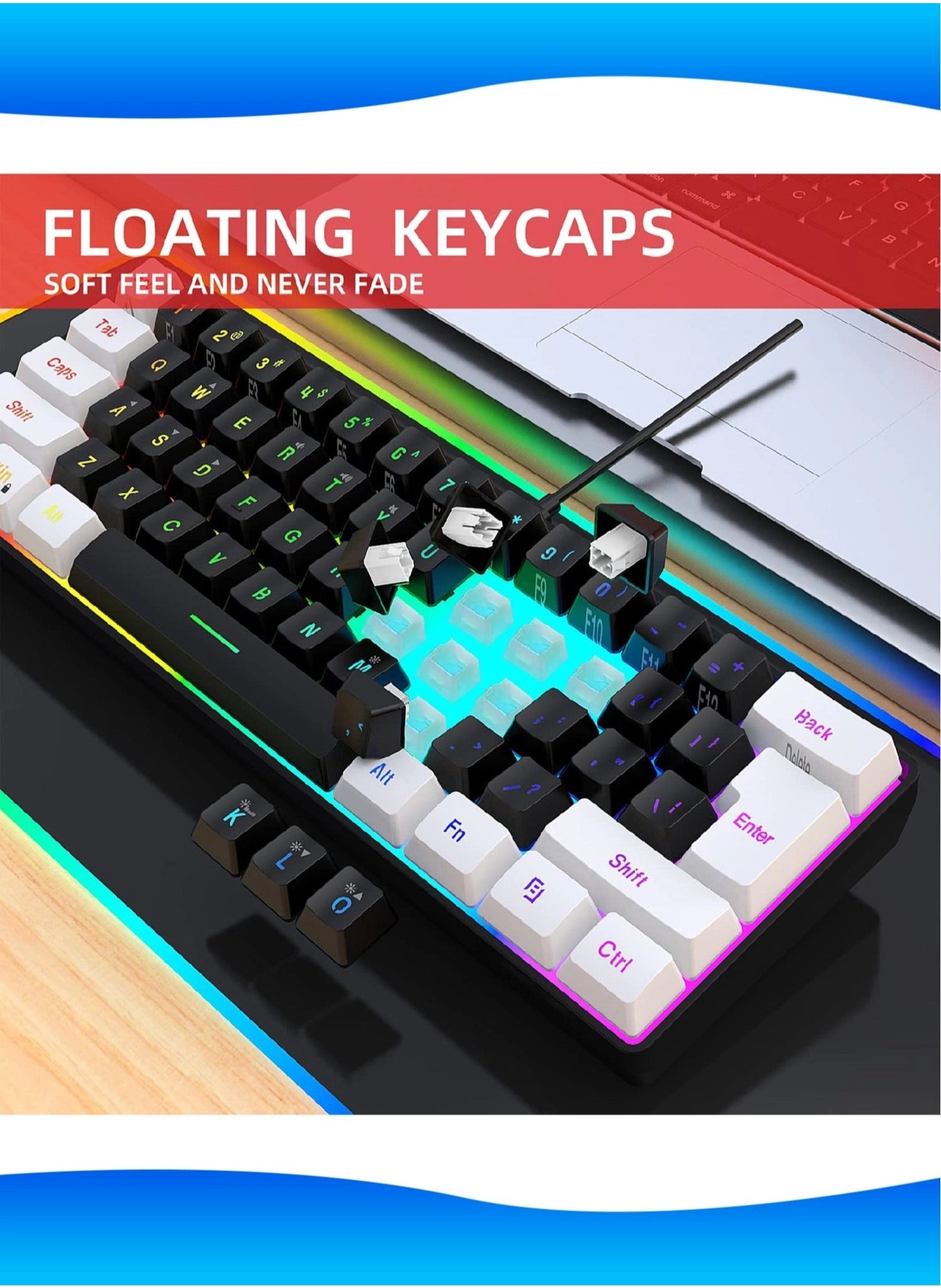 61-Key Membrane Keyboard - EN Wired
