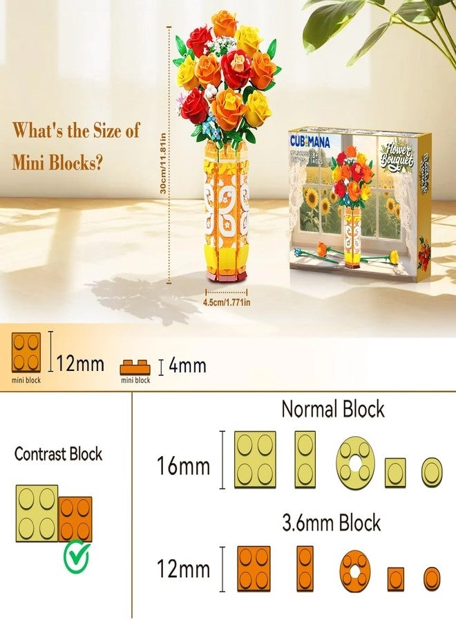 Flower Bouquet Building Set - 3.6pcs