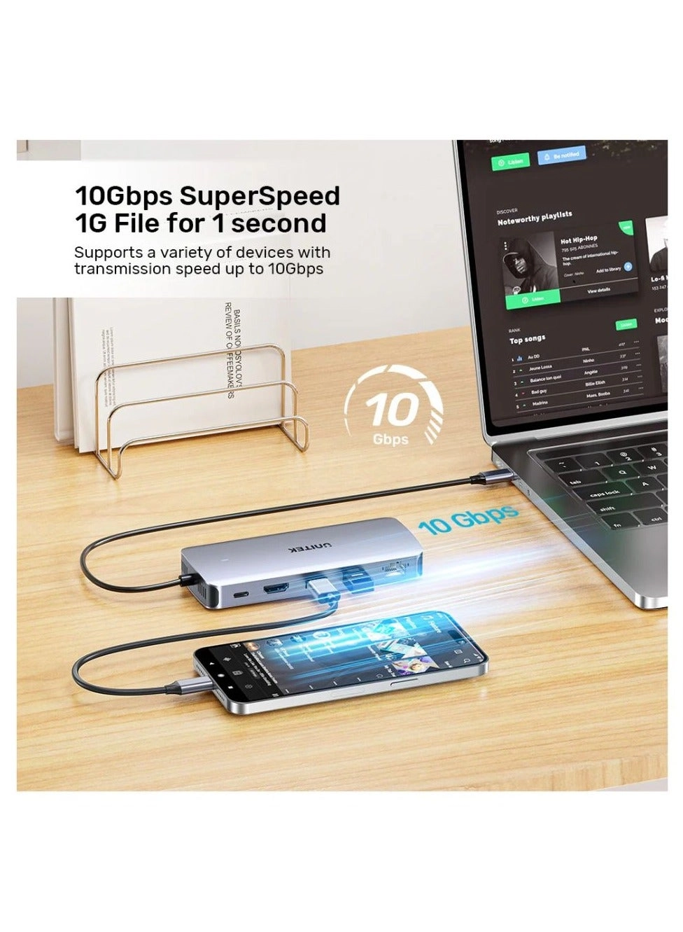 6-in-1 USB-C Hub - Built-in M.2 SSD Enclosure 4K HDMI
