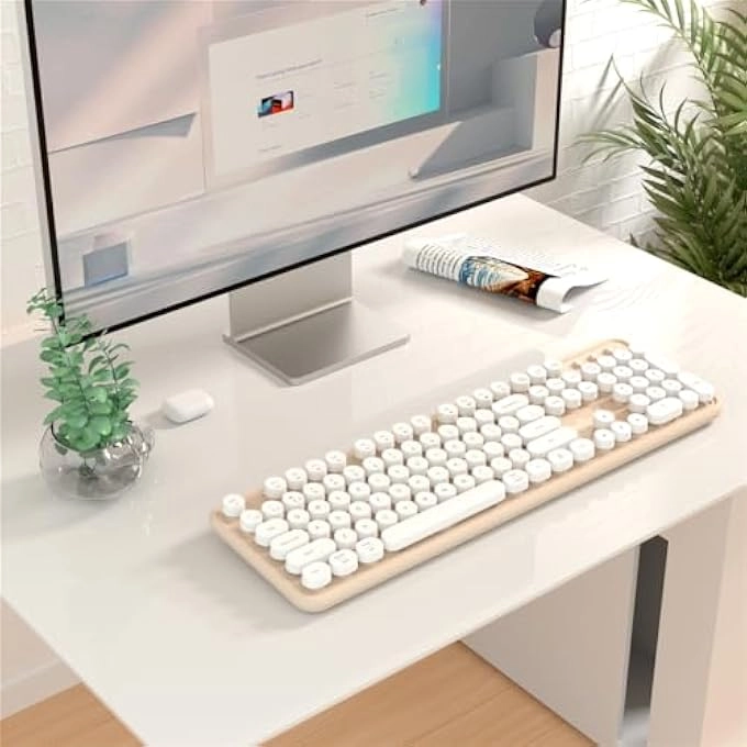 Ergonomic Wireless Rechargeable Bluetooth Keyboard - Wired/Wireless