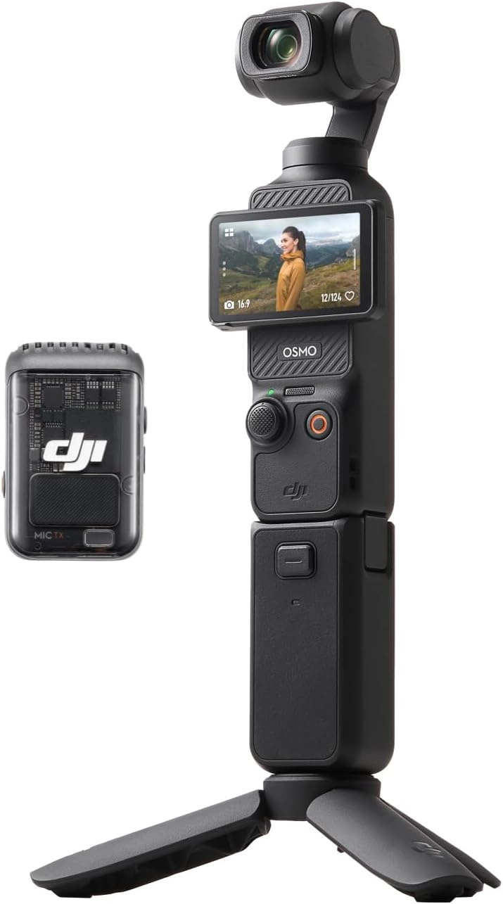 DJI Osmo Pocket 3 - 1'' CMOS 4K 120FPS + Mic 2 Transmitter + Battery Handle + Osmo mini Tripod