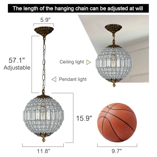 Retro Sphere Crystal Globe Chandelier