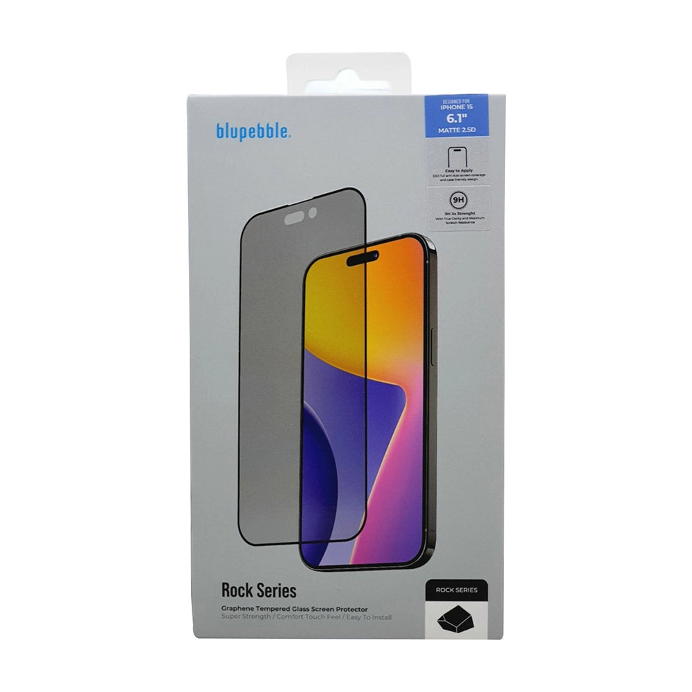 blupebble Matte Tempered Glass Screen Protector for Iphone 15