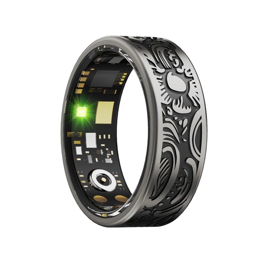 Smart Health Ring - Size 9 Black 7 Day Battery