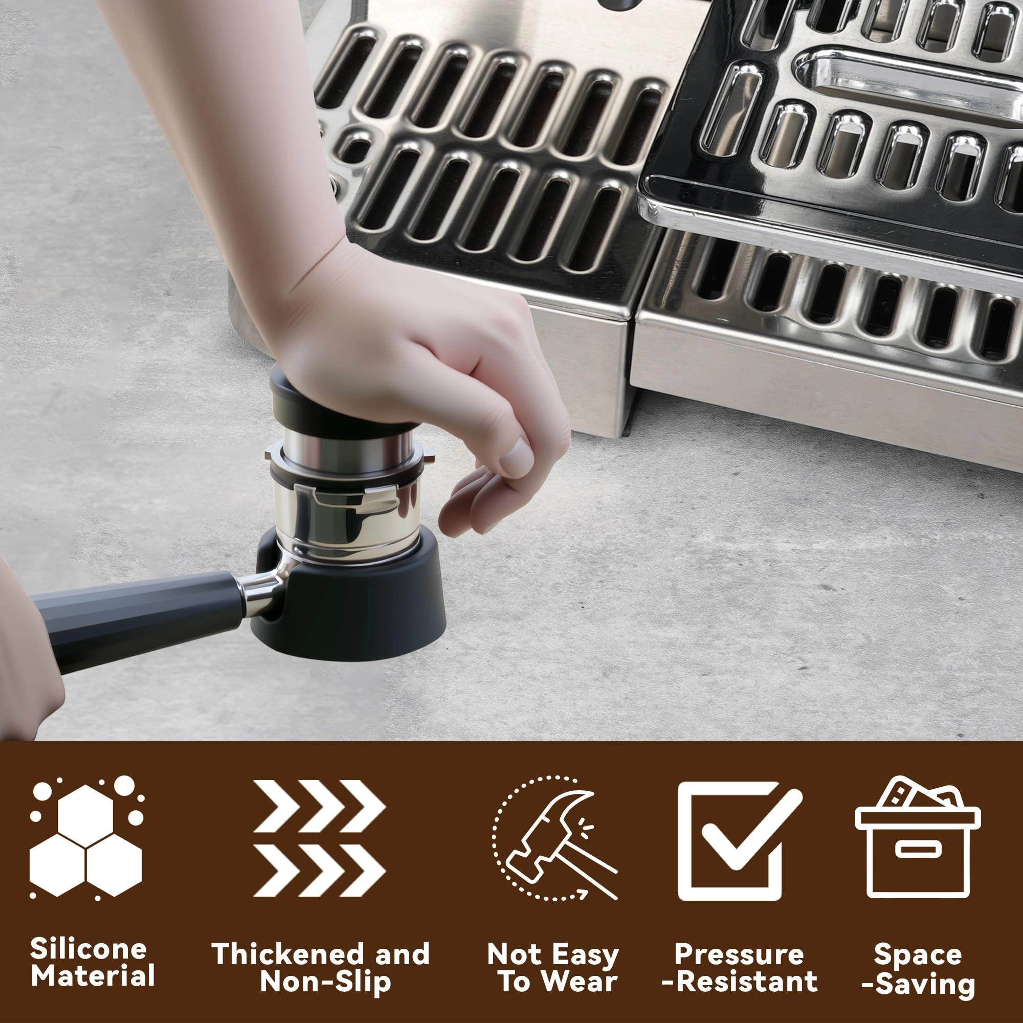Coffee Tamper Base - ES601 Silicone Black