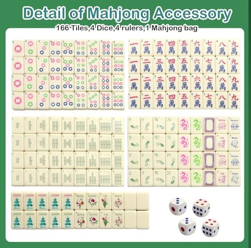 Mini Mahjong Set - 166 Tiles Travel Size
