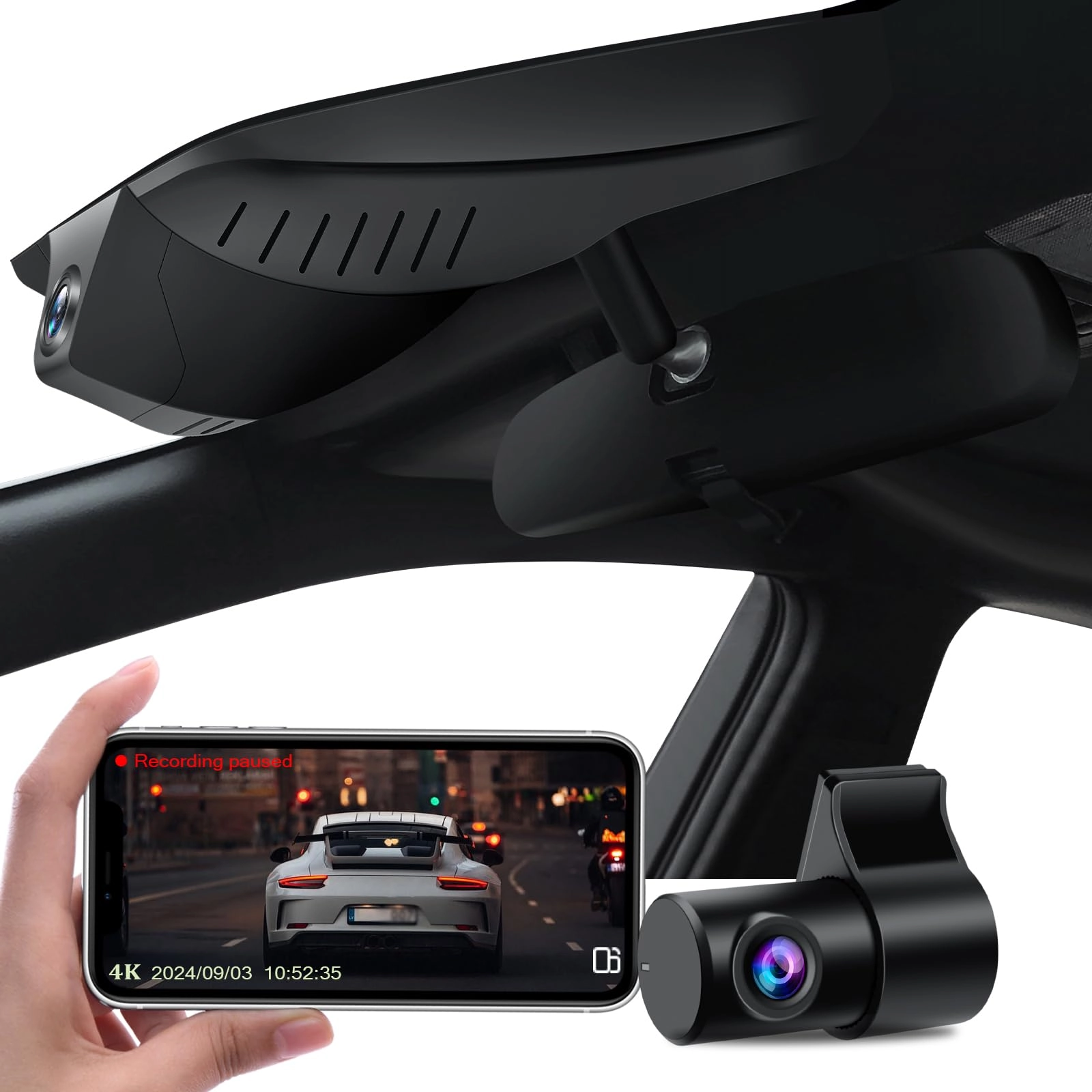 kutaitai Front 4K + Rear 1080P - 4K 1080P for Toyota Corolla Gen12 E210 2023 2024 2025 LE SE XLE XSE Hybrid Hatchback