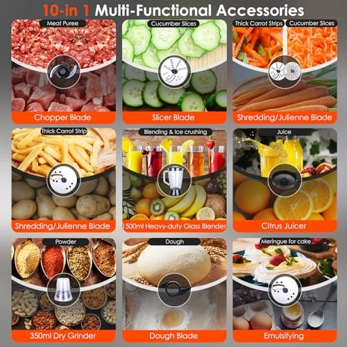 10 in 1 Food Processor - 3L 1000W