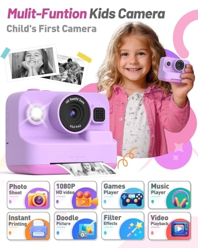 Instant Print Camera - 2.4in 1080P 32G