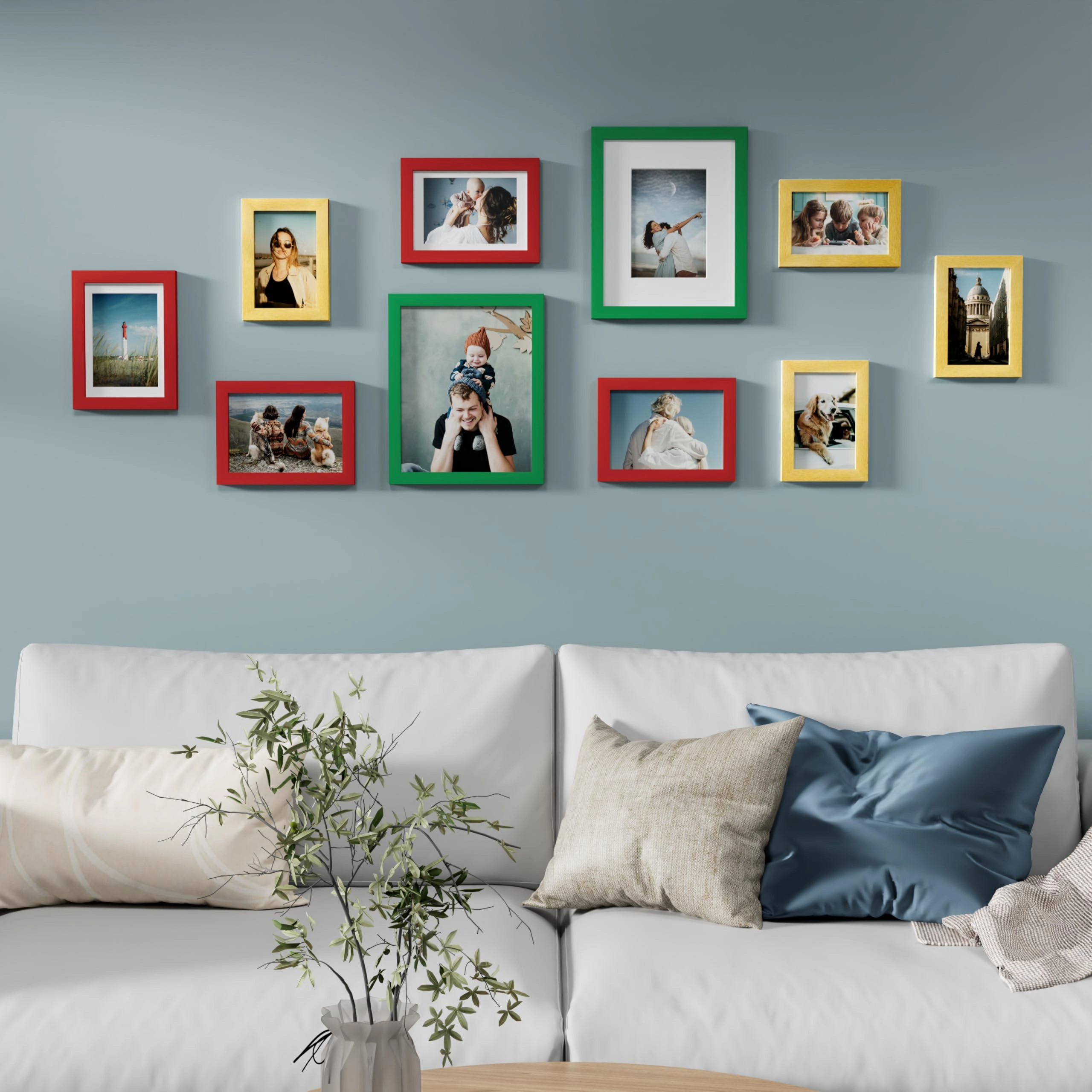Picture Frames Set - 10 Pack Rustic Grey