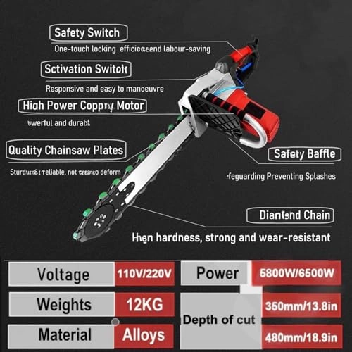 Electric Concrete Chain Saw - 7800W/8800W