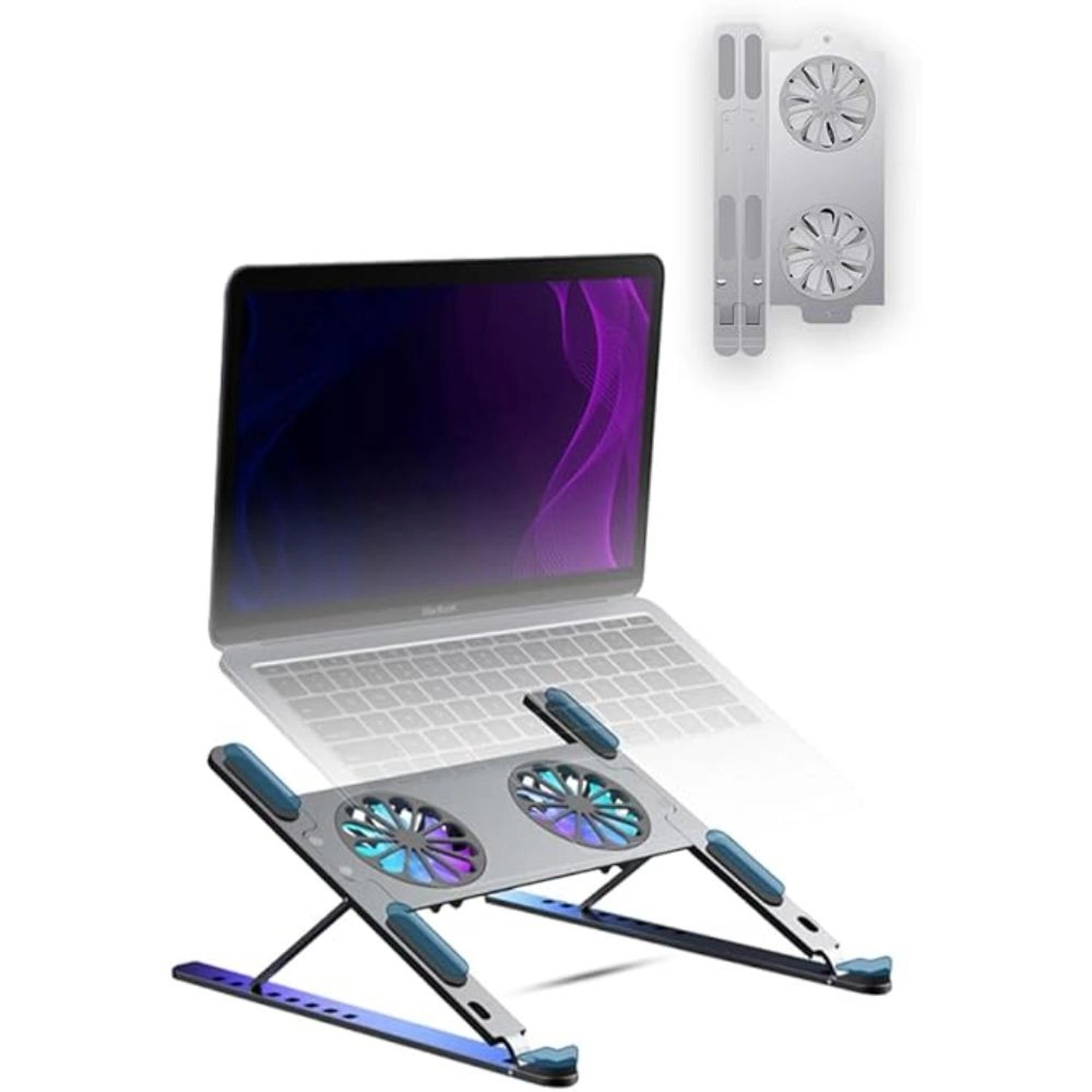 glassology Foldable Laptop Stand - With Fan Grey