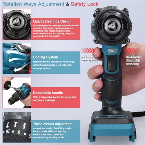 13mm Electric Cordless Drill - 150N.m 1250rmp