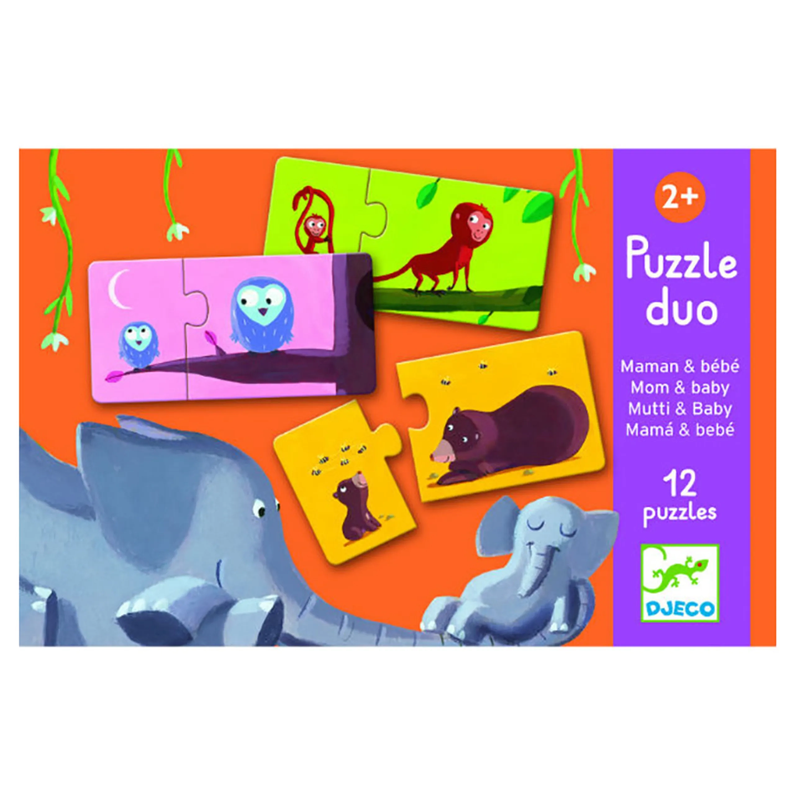 DJECO Puzzle Duo Mom And Baby - 2 years & above 12 pieces