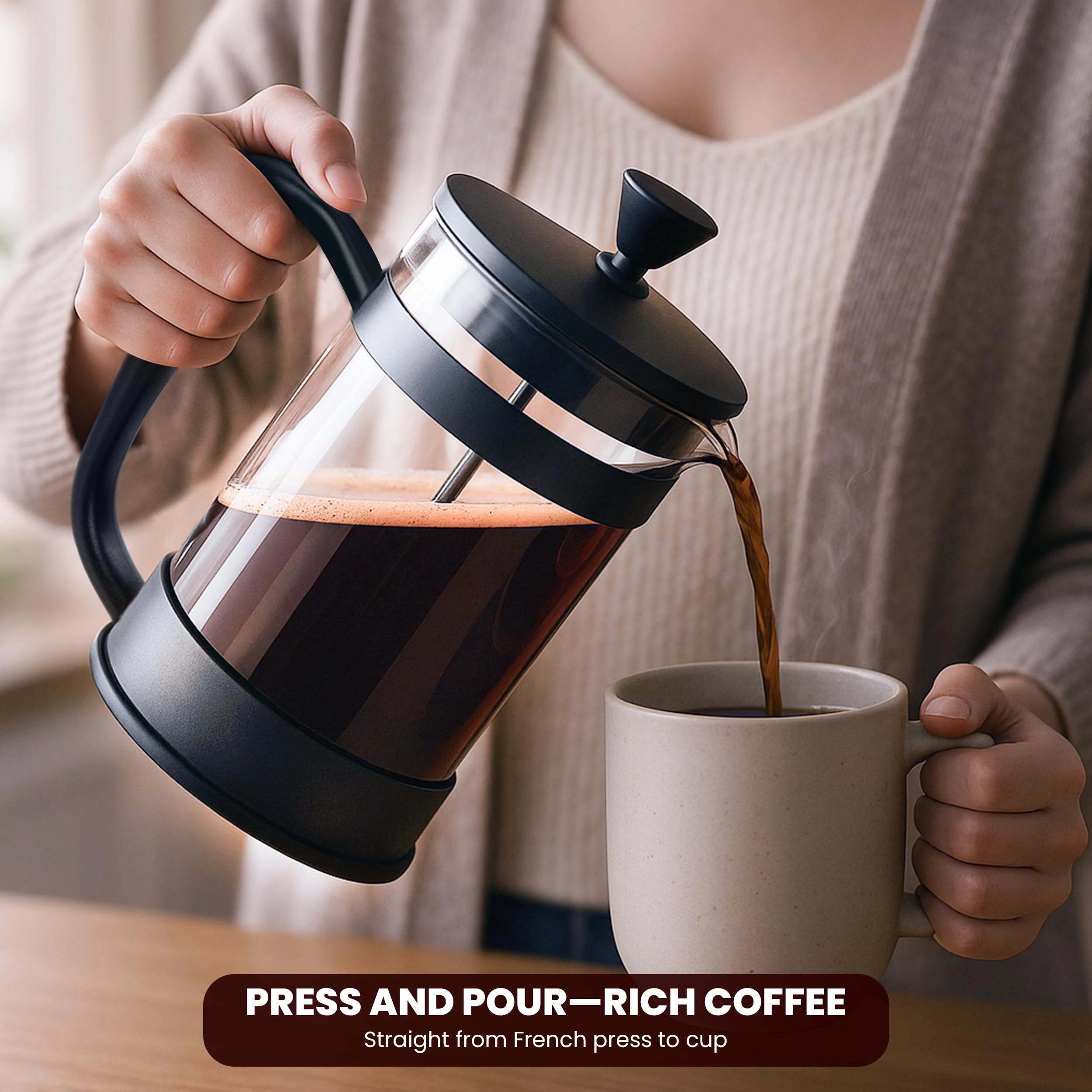 French Press - 34 Oz Borosilicate Glass