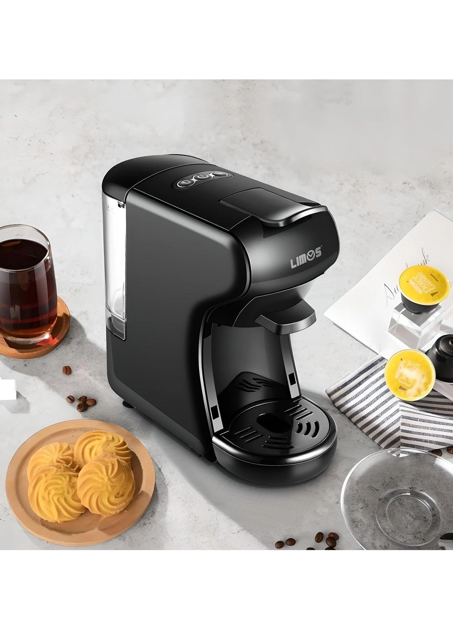 3-in-1 Capsule Coffee Machine 1450W 19 Bar 0.6L