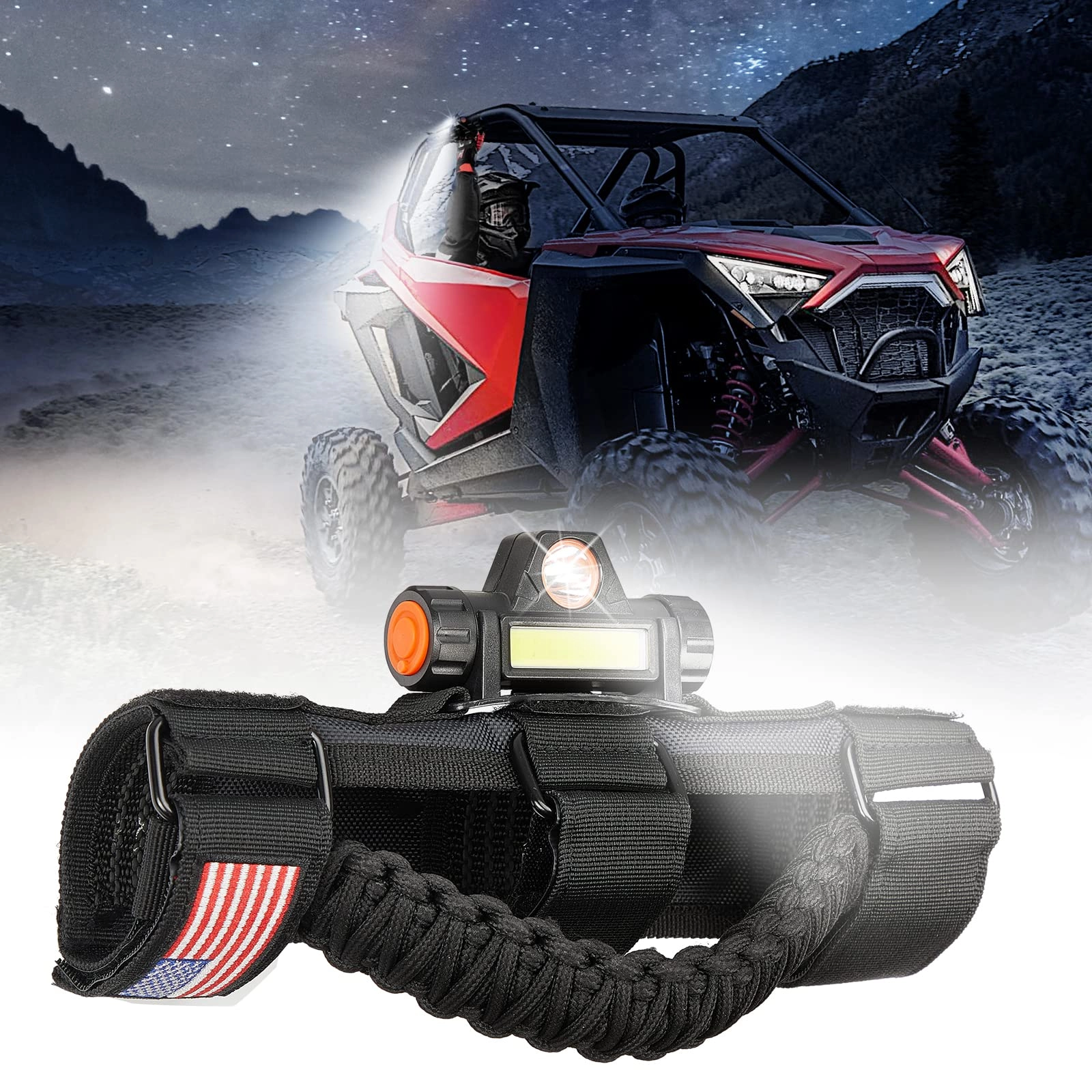 KEMIMOTO Grab Handle with Dome Light - Magnetic Detachable Fit 1.75-2" Roll Bar