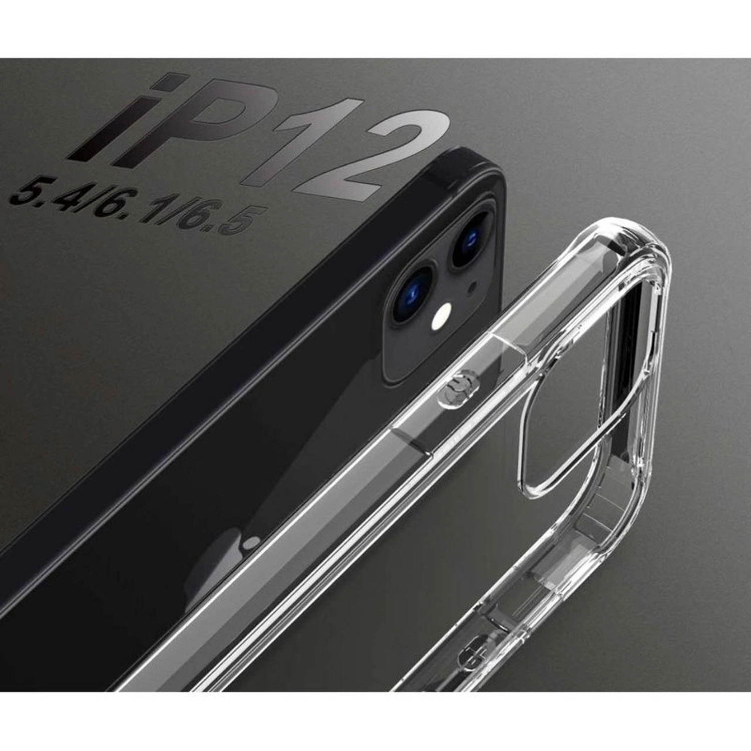 Crystal Case with Screen Protector Back Case for iPhone 12