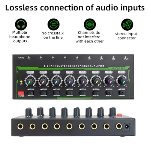 HA800S - 8-Channel Stereo Headphone Amplifier