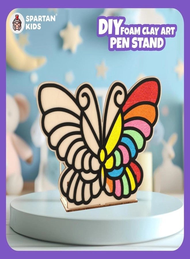 Wooden Butterfly Pen Stand - 6-12
