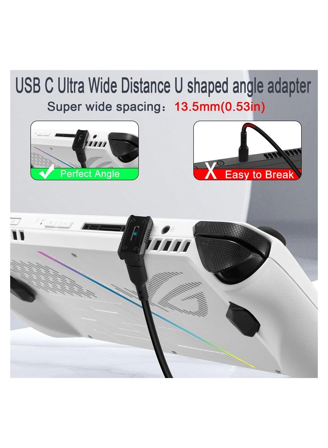180 Degree Angle USB C Adapter - Male USB C Pack