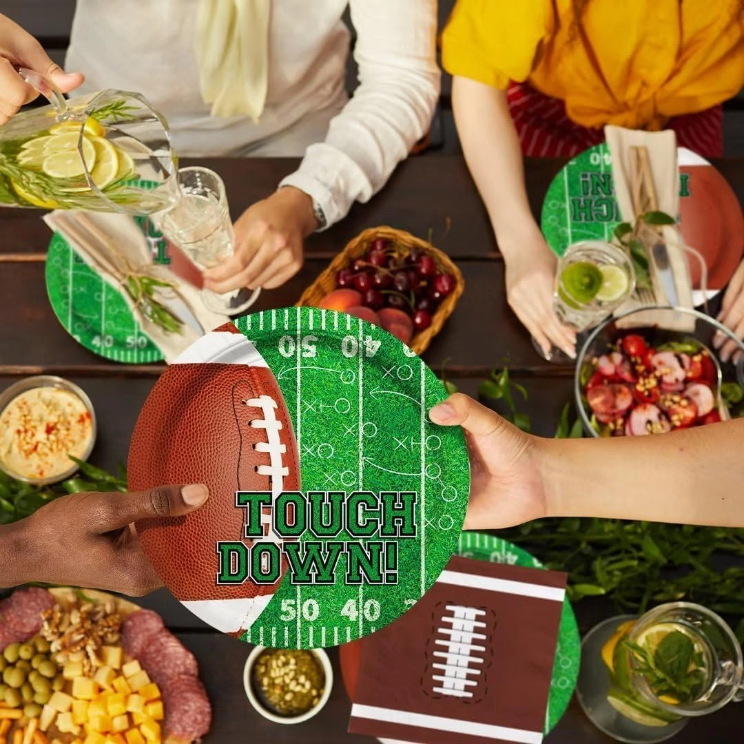 Football Party Supplies Kit - Serve 24 Birthday