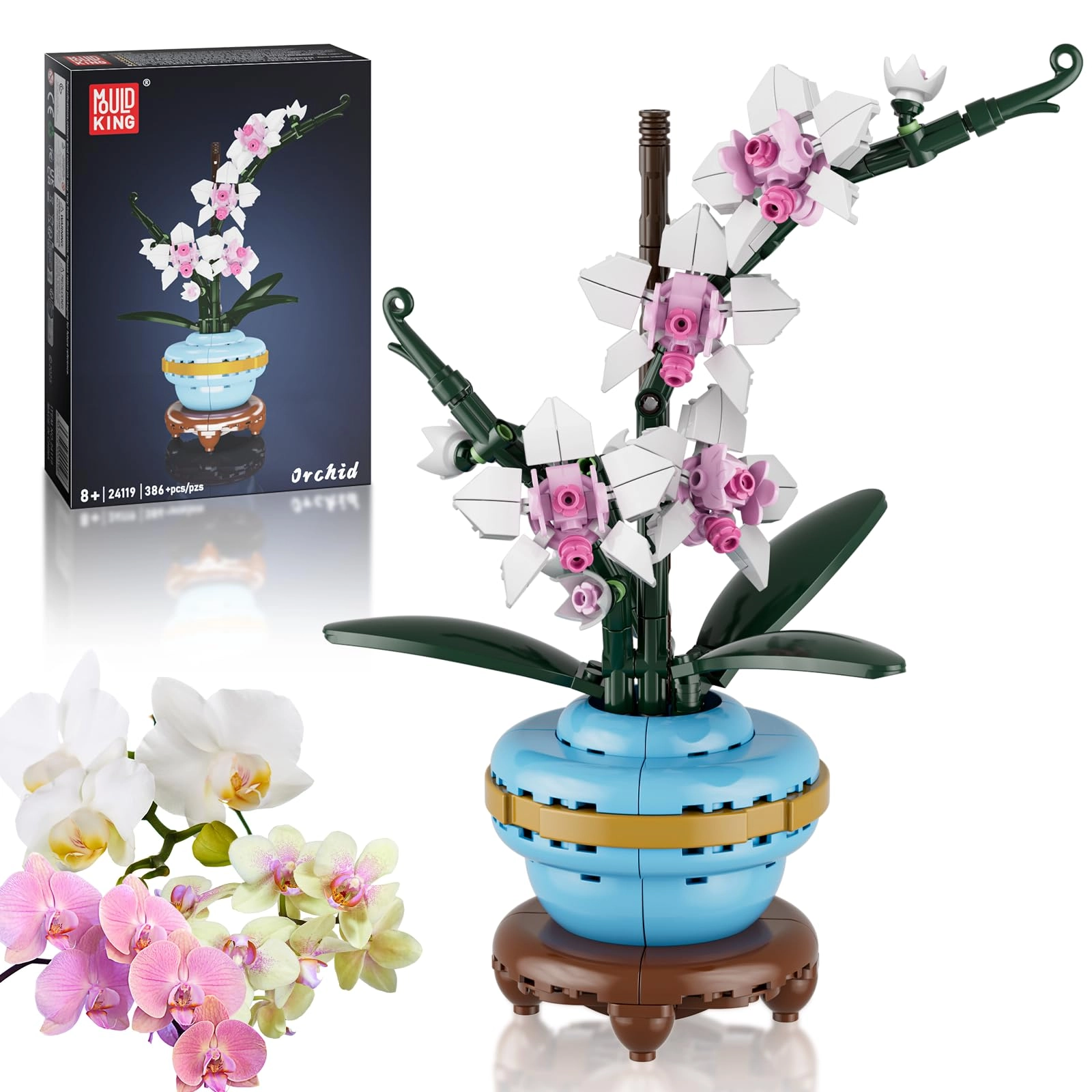 mould king 24119 Clamping Building Blocks Flowers - Orchid 386 pcs