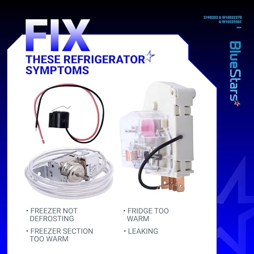 2198202 - Refrigerator Cold Control Thermostat + W10822278 - Refrigerator Defrost Timer + W10225581 - Refrigerator Bimetal Defrost Thermostat