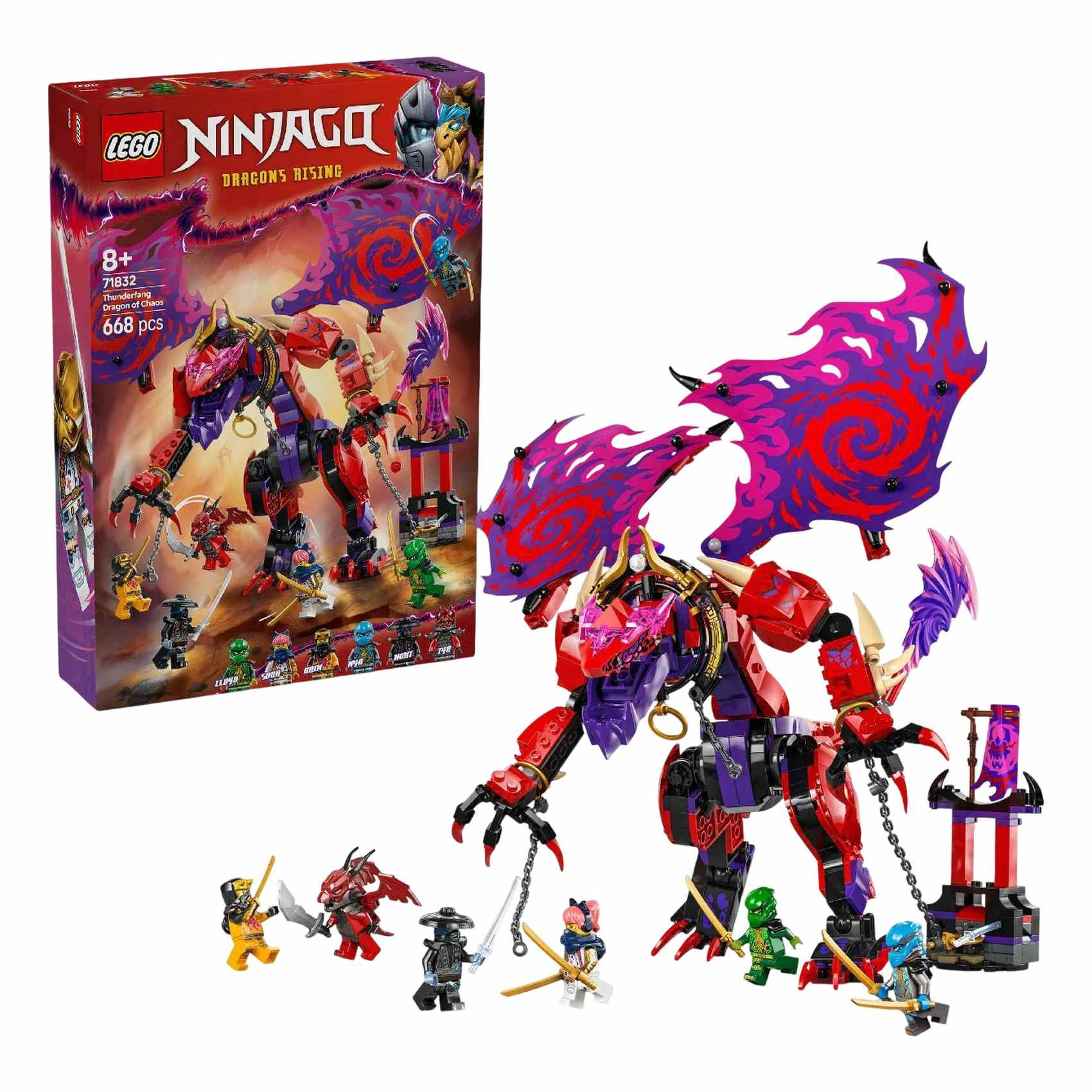 NINJAGO Thunderfang Dragon of Chaos (71832) - 6 Minifigures 668 Pieces
