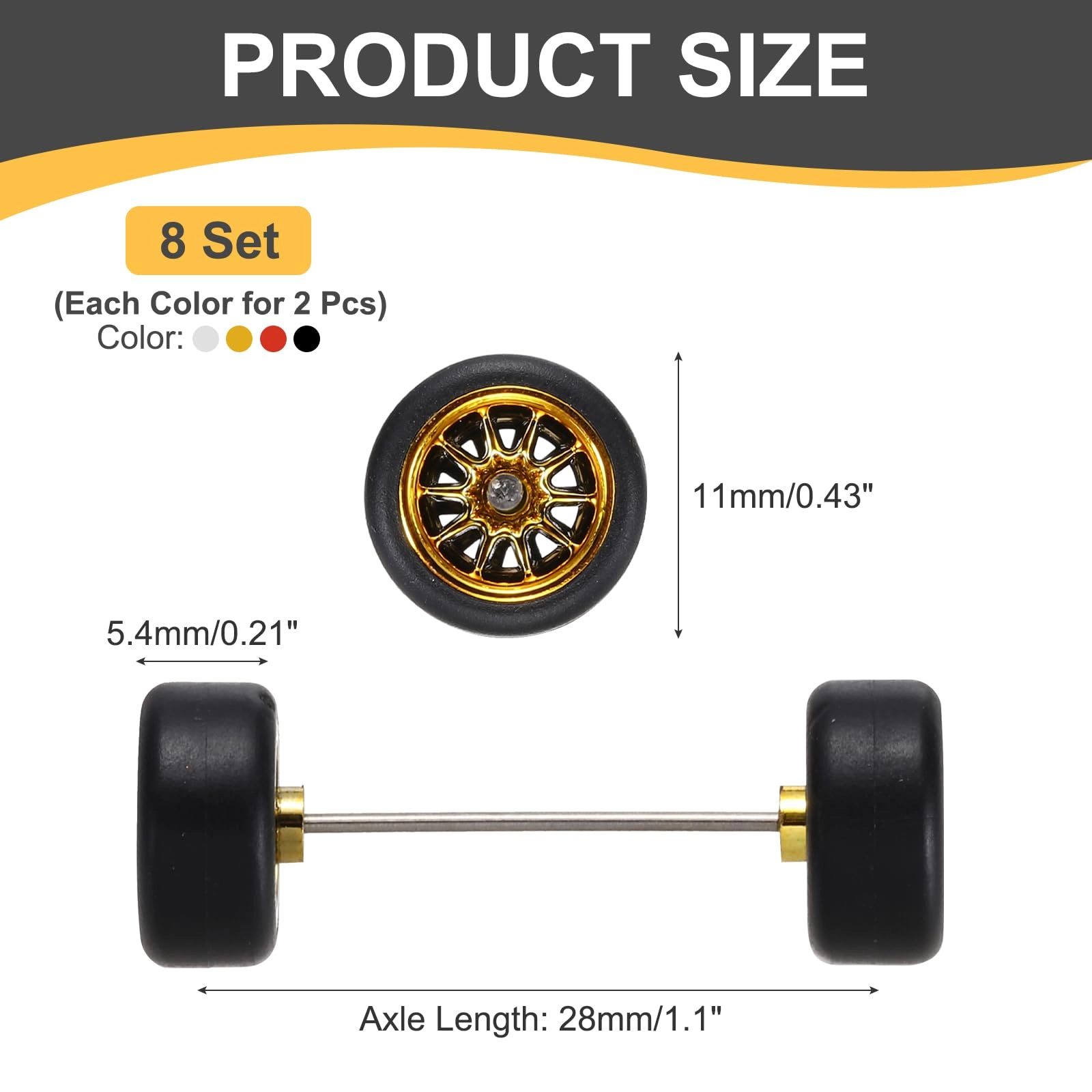 Wheels and Tires - 8 Set 1/64