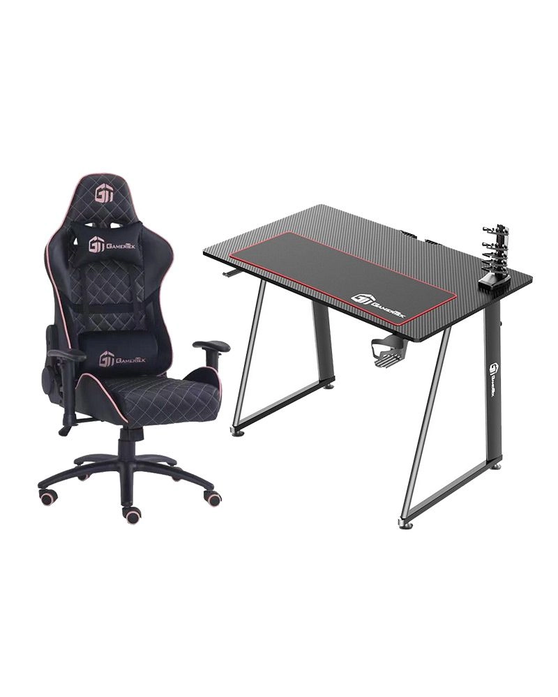 GamerTek A-Desk - 100cm x 60cm Black + Racer Pro