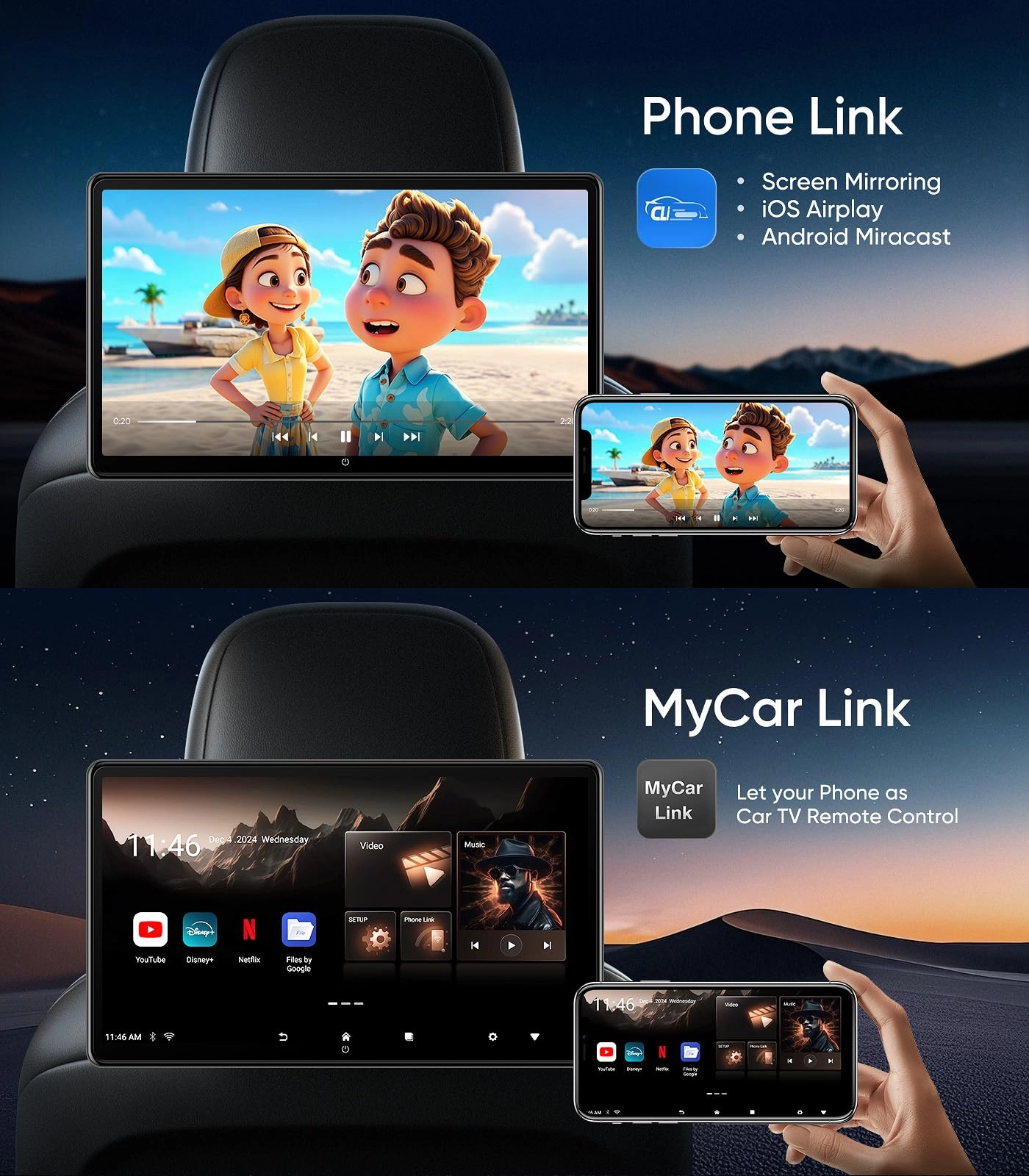 Car Headrest Monitor - 15.6 inch