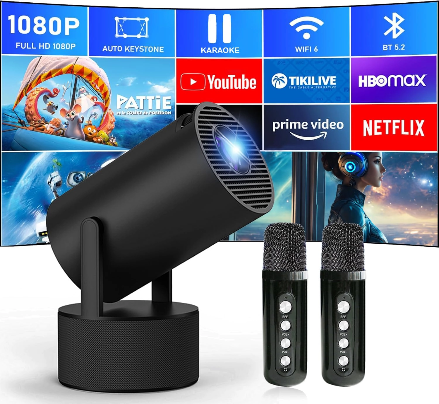 MUMUWIND Mini beamer karaoke maschine HY-300OPRO-KTV 120 ANSI lumens