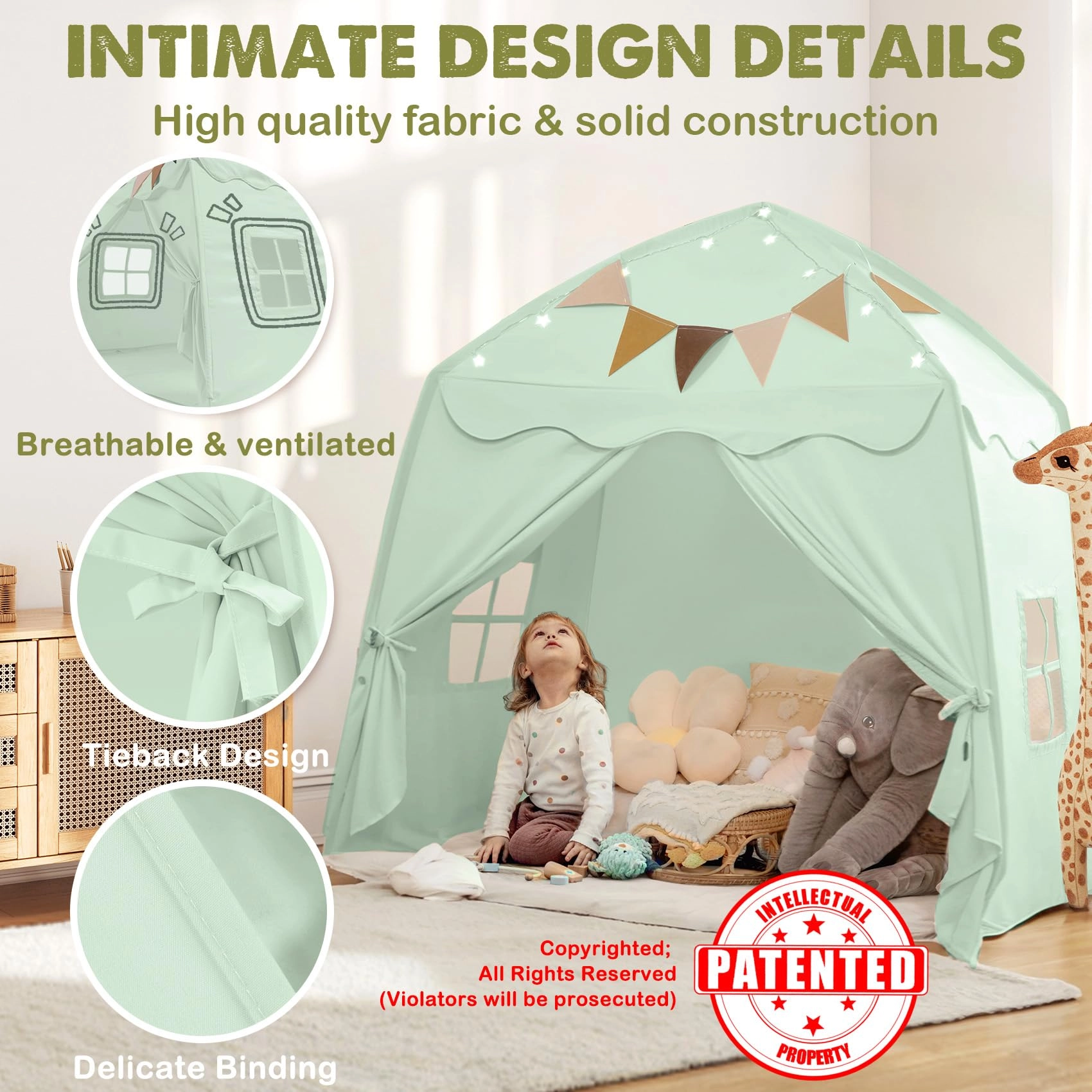 Kids Play Tent - Extra Large 59x39x59 in