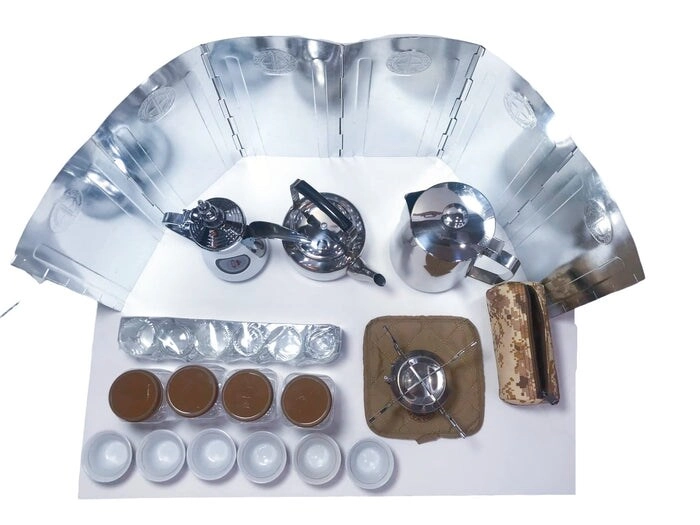 Tea Bag Kit + Gas Stove + Teapot + Cup + Wind Shield + Bag