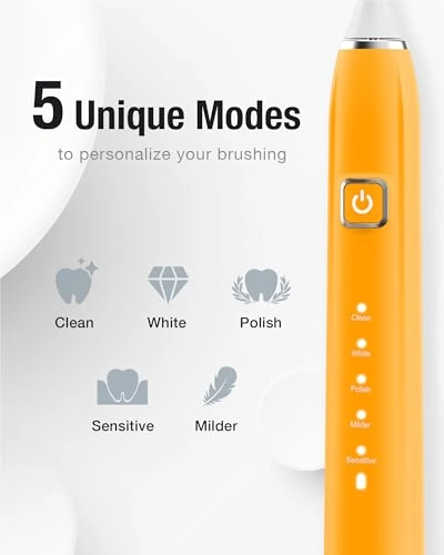 Sonic Electric Toothbrush - 6 Brush Heads 90-Day Battery
