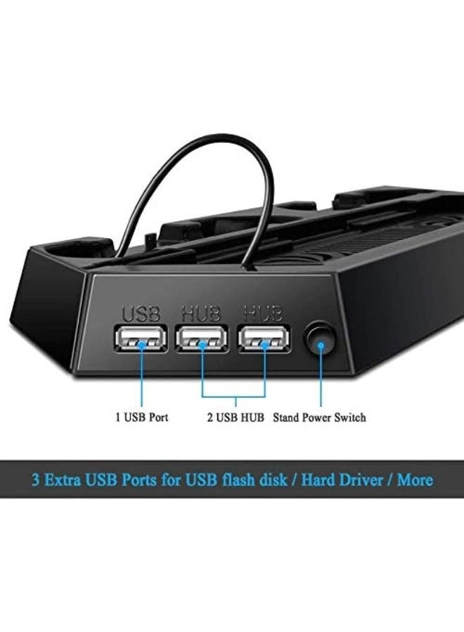 Vertical Stand Cooling Fan - 4 in 1 PS4 2 Controller Charging