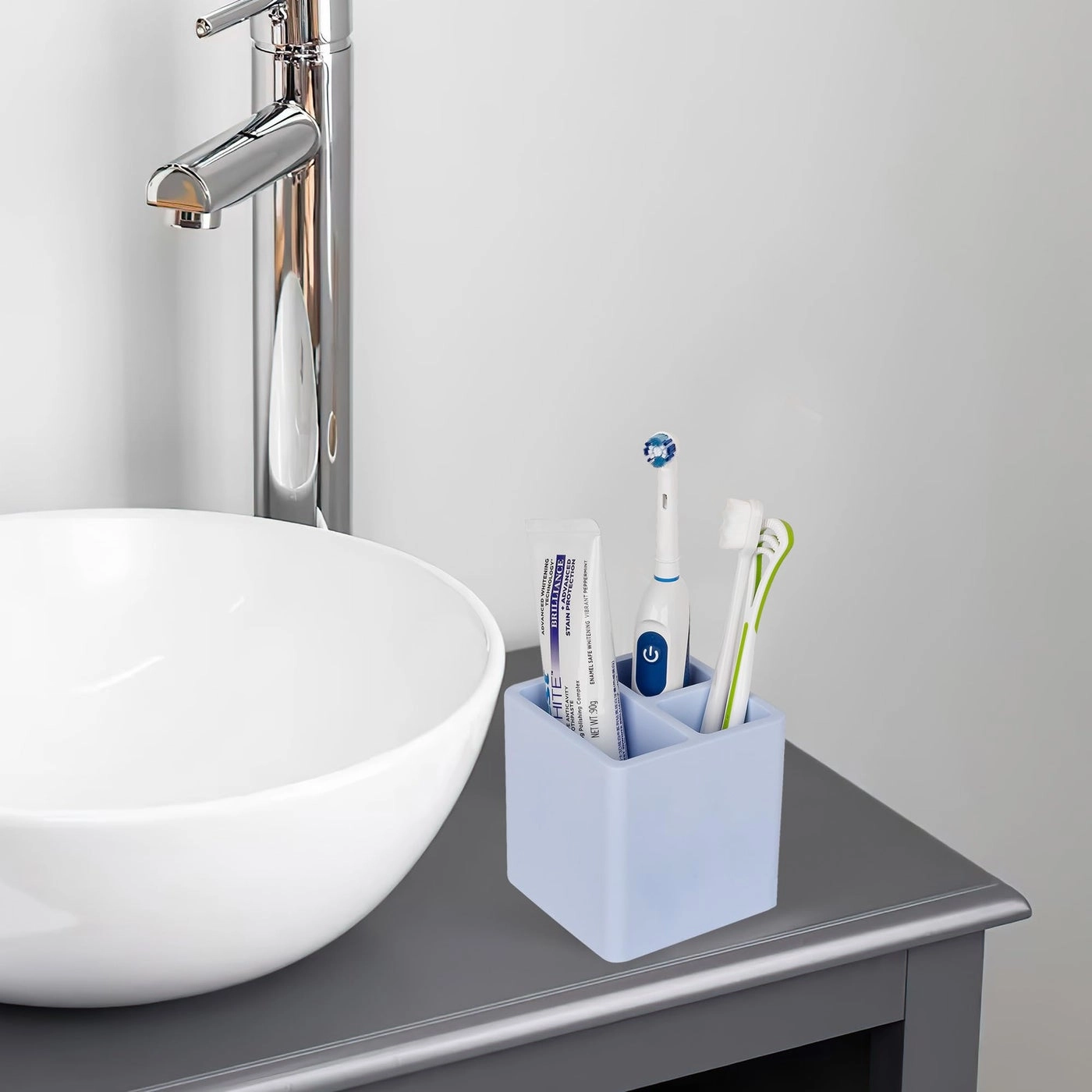 Diatomite Toothbrush Holder - Bathroom Countertop Shower Vanity 3 Slots