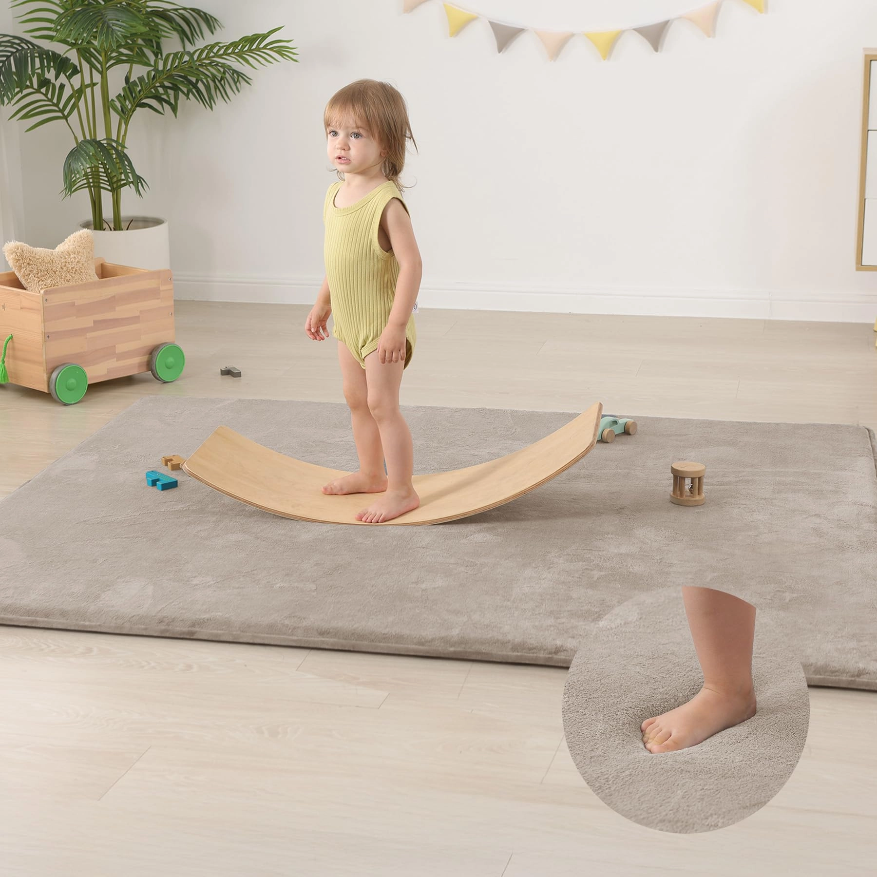 Baby Activity Play Mat - 79"x118" 1.3" Thick Cream