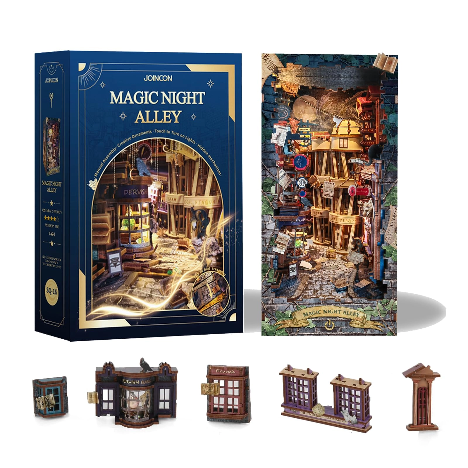 STRUCWOOD Book Nook Kit - Magic Night Alley 1:12