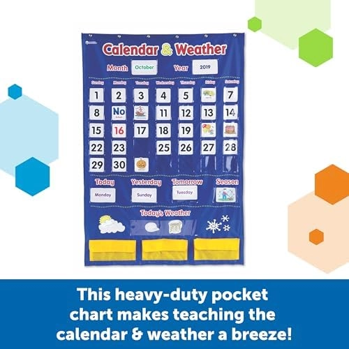 Calendar & Weather Pocket Chart - 3+ 136 pieces