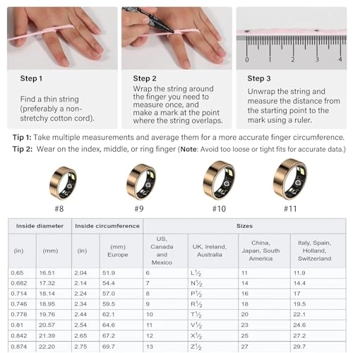 Smart Ring - Heart Rate Blood Oxygen Blood Pressure