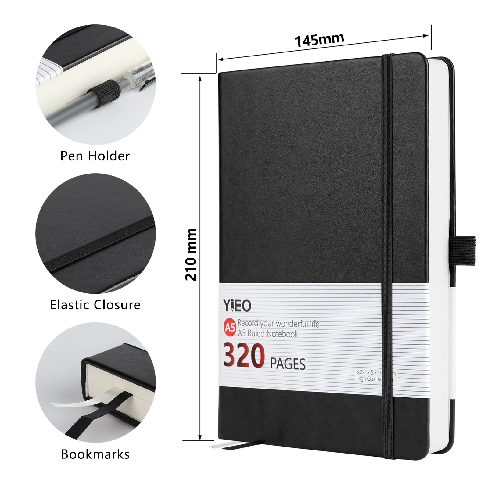 Notebook A5 Hardcover - Lined 160 Sheets