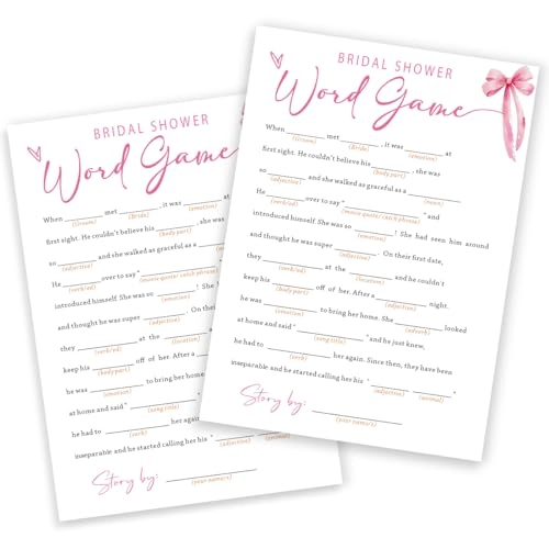Wedding Shower Games Cards - 25 18 years and up