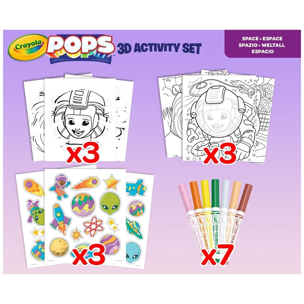 Pops 3D Dinos - 7 washable markers